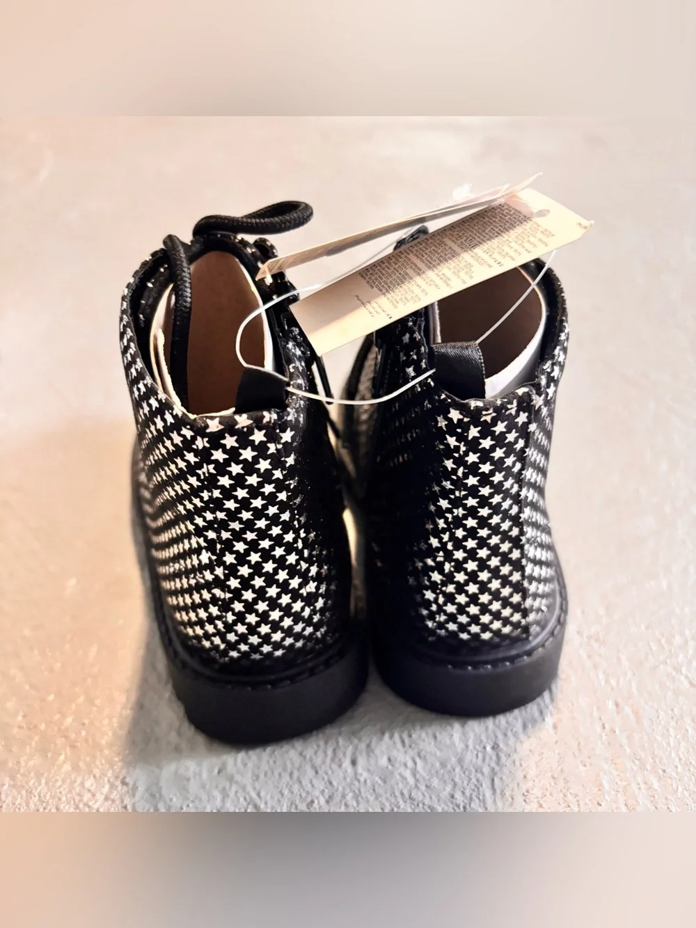 Baby Gap Toddler Metallic Lace Up Boots Silver Black Zipper Little Kids Size 9